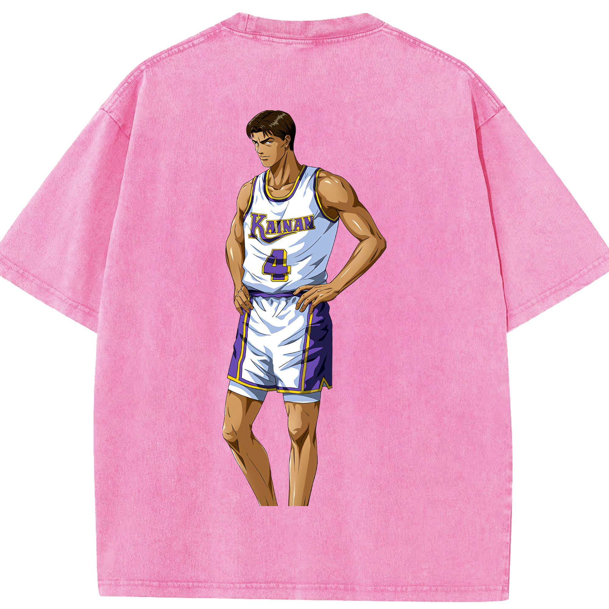 SLAM DUNK／スラムダンク 綿100% ヴィンテージ風 半袖Tシャツ（背面プリント）